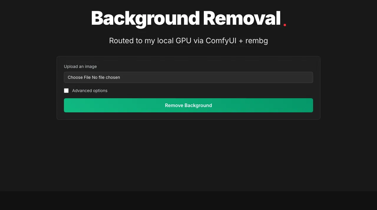 The background removal page when it was live.